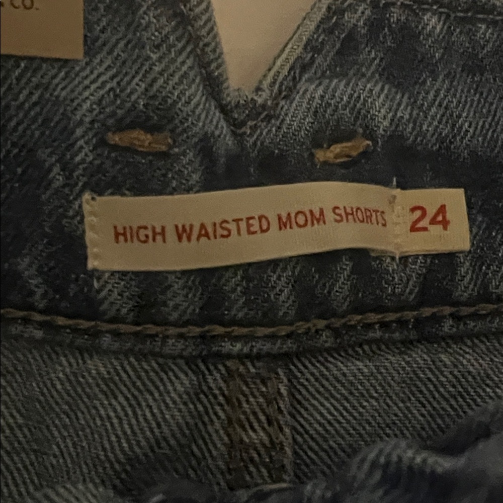 Levi's High-Waisted Blue Denim Shorts - Picture 2 of 3